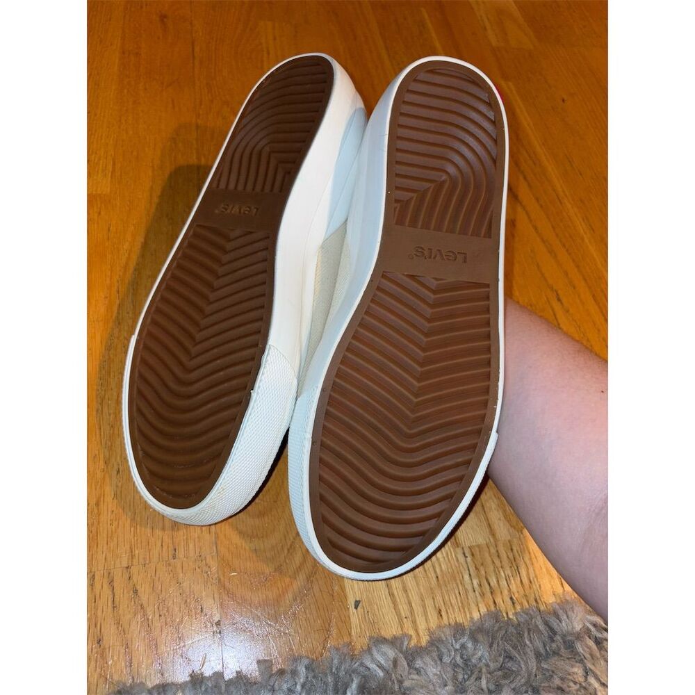 Levi's Women's Beige Canvas Sneakers Size 9 Standard Casual Lace-Up Shoes - Picture 9 of 11